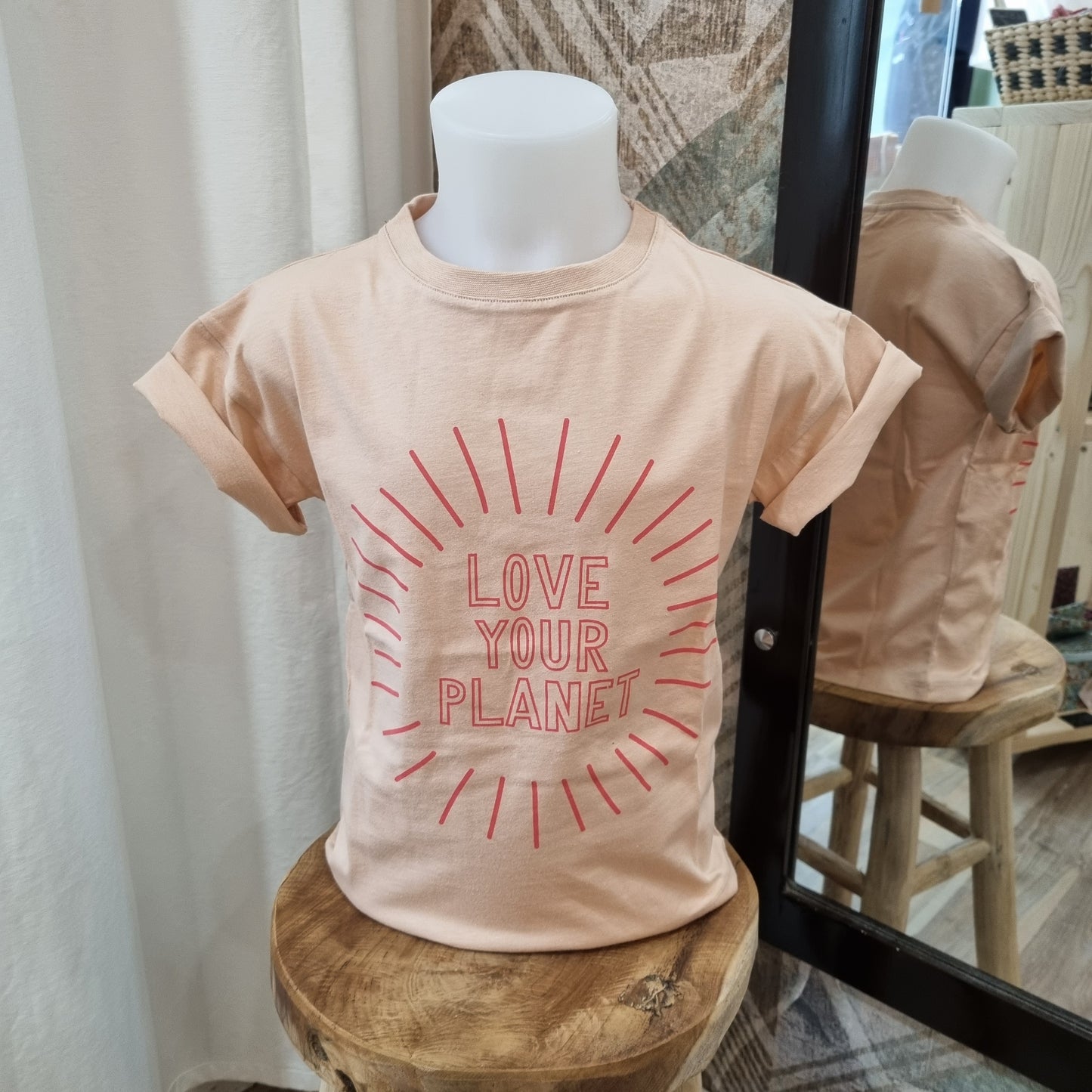 T-shirt Love your planet Rose