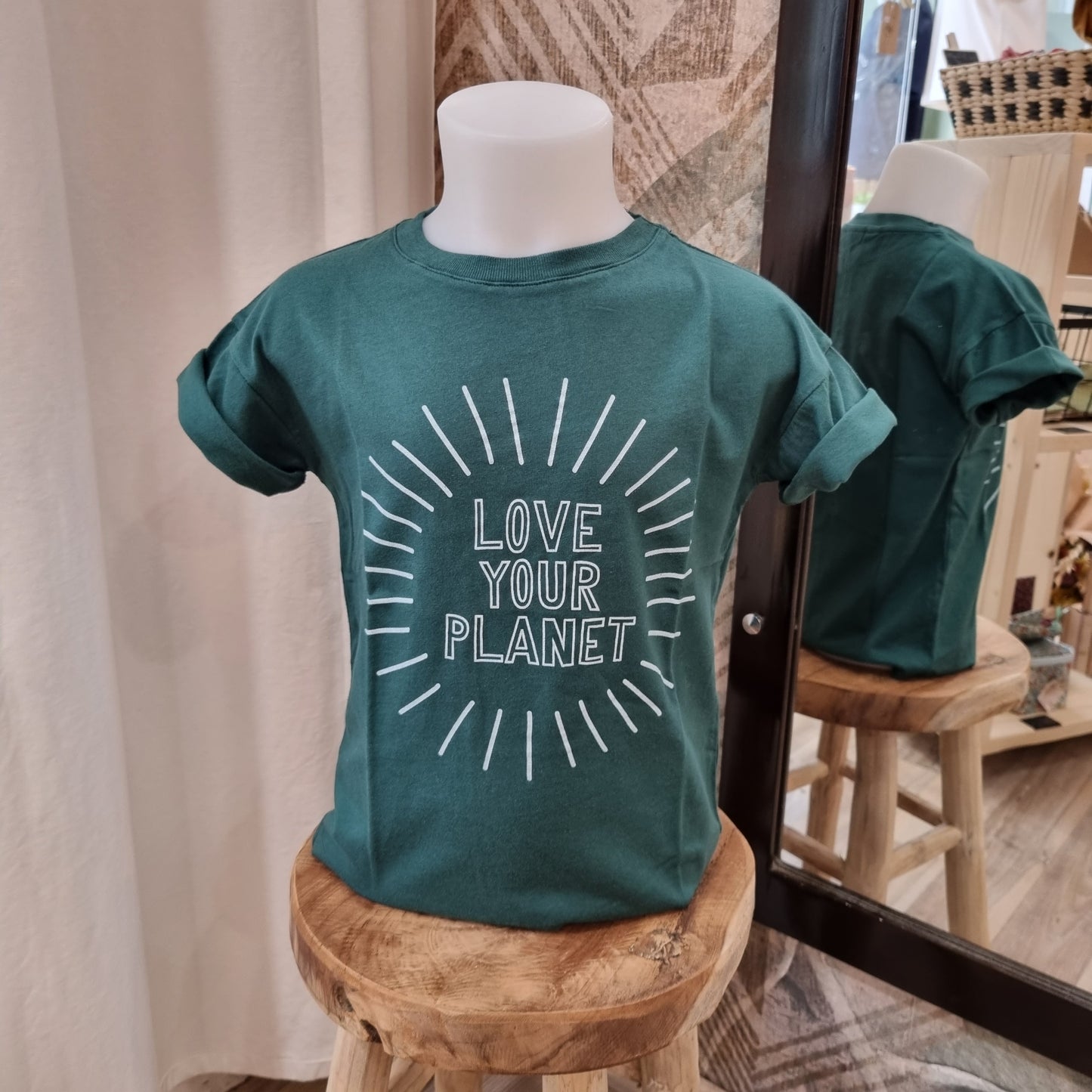 T-shirt Love your planet Vert