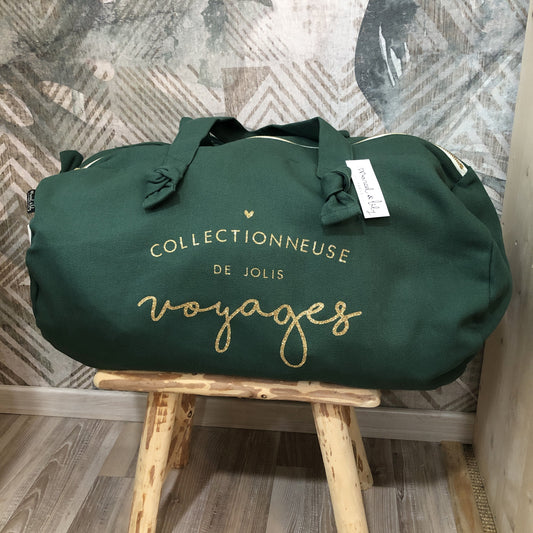 Sac polochon vert anglais - COLLECTIONNEUSE DE JOLIS VOYAGES