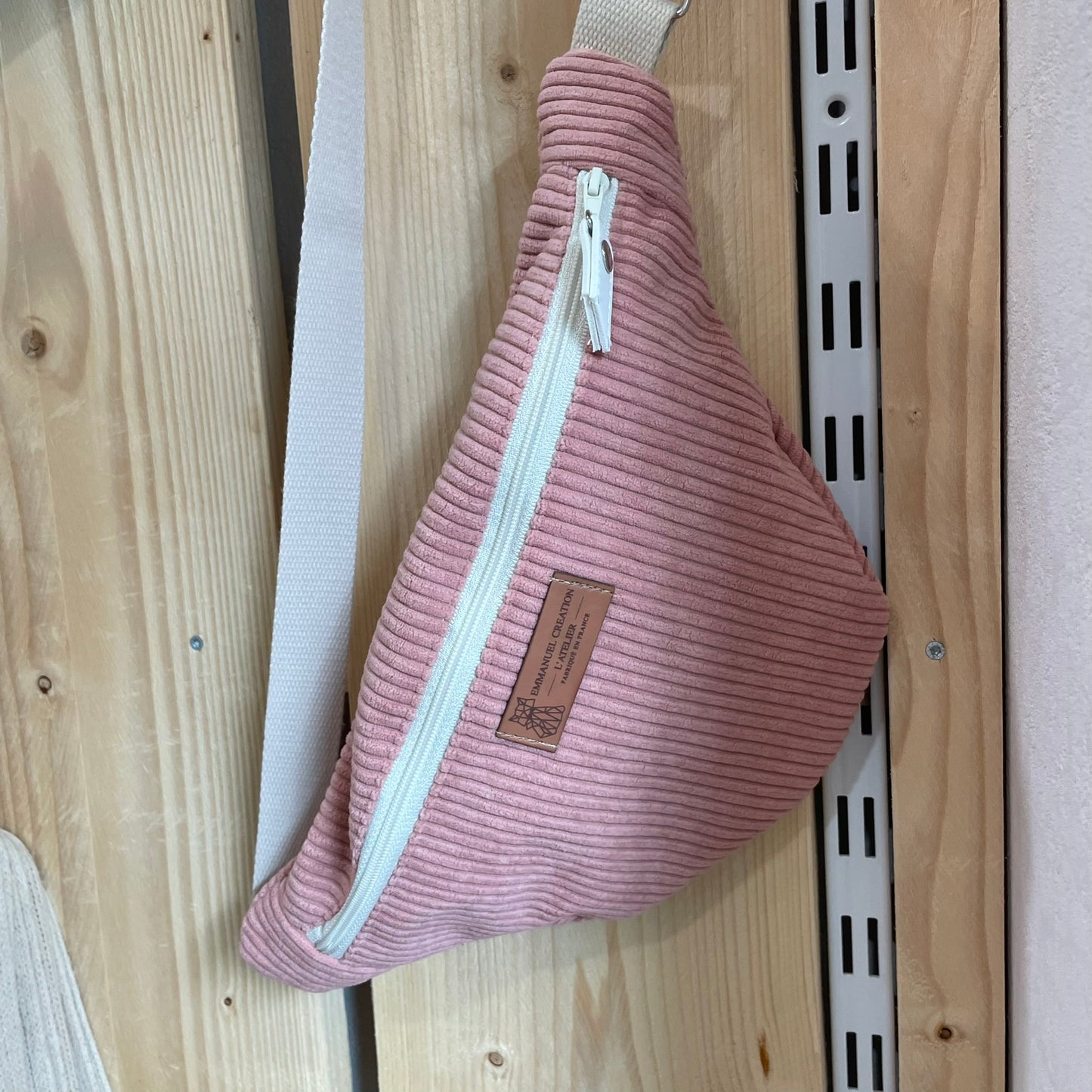 Sac banane velours côtelé - Rose